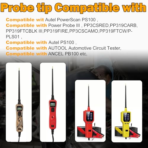 ZIBOO PPTK0043 TEK 6IN Probe Tip Extended Probe Tip 4Mm Banana Jack Tip Black Compatible with Autel Compatible with Power Probe Circuit Tester Power Circuit Probe