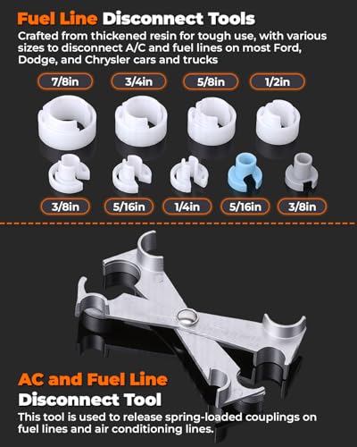 45pcs Fuel Line Disconnect Tool Set | AC Line Disconnect Tool Set, For Auto A/C Fuel & Transmission Systems, Fuel Line Removal and Separator Tool