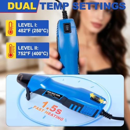 350W Mini Heat Gun for Heat Shrink Tubing, 460PCS 10-26 AWG Solder Seal Wire Connectors & Waterproof Shrink Tube Kit, Portable Hot Air Gun with 2-Temp Max 752°F (400°C) for Automotive, Wiring Repair - size: 460pcs (with heat gun)