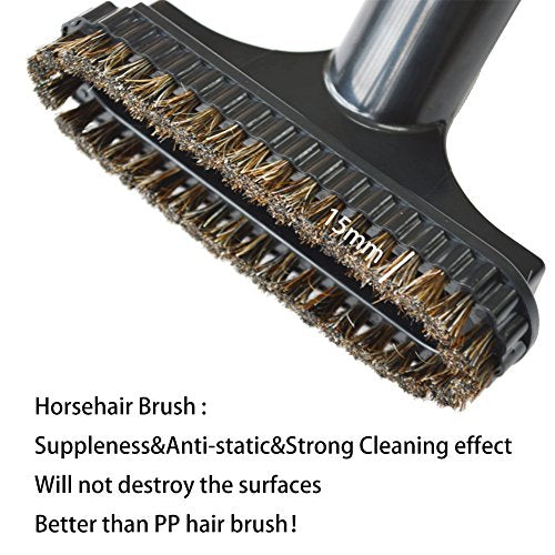 EZ SPARES Vacuum Cleaner Universal 1 1/4 inches (32mm) Soft Horsehair Mirror Simple Sense Brush Fits Most Brand 6-inch Accepting 1.25'' Attachment