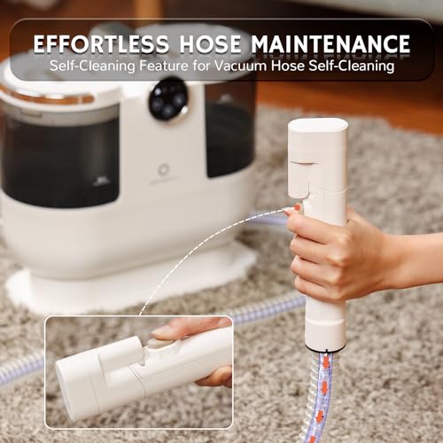 Airthereal Portable Upholstery Spot Cleaner, Instant Heating Carpet Cleaner Machine, Shampooer Machine with Self-Cleaning, 14 Kpa Stain Remover Deep Cleaner for Pets, Stairs, Car Seat and Couch - color: White