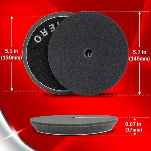 3pcs Polishing Pads for Orbital Sander, Orbital Buffing Pads Hook and Loop Foam Buffer Pad Set for Cutting, Compounding, Polishing and Waxing (5 inch) Almohadillas de pulido para lijadora Orbital - size: 5 inch