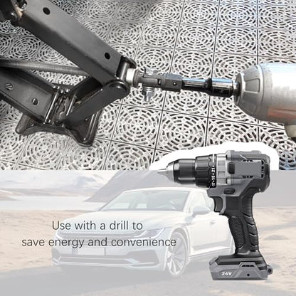 1/2" Scissor Jack Adapter,Scissor Jack Drill Adapter Fit 1/2" Impact Drill and 13/16" Lug Wrench to Lift Car Scissor Jack Height,Professional Car Accessories Scissor Lift Jacks Part