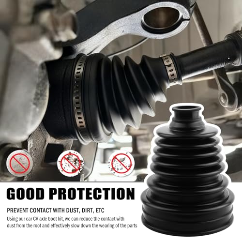 2PCS Thick Silicone Car CV Boot Repair Kit with CV Boot Clamp Tool for 2.42"/3.02"/3.52" Calibers,Cuttable CVs Axle Boots Repair Kit for Dust Protection,Upgraded CVs Joint Boots Kits