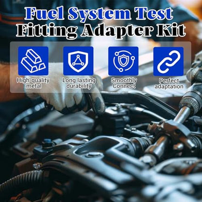Fuel System Test Fitting Adapter Kit for 5.9L Cummins Diesel, High Pressure Leak Detection Tool Set Compatible with 9011 9012 9013 9014