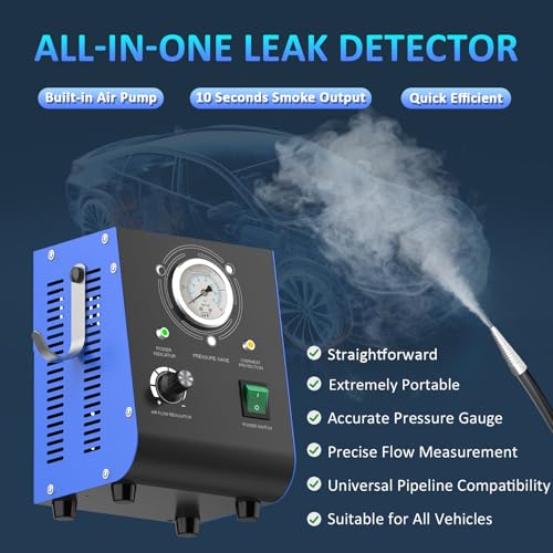 Automotive Smoke Machine, Upgraded 19PSI Leak Detector Unit Kit Dual Mode Built-in Air Pump DC12V EVAP Vacuum Exhaust Leak Diagnostic Tester Tool for All Vehicle Pipe Systems, ATV, Boat - style: Air Flow Regulator