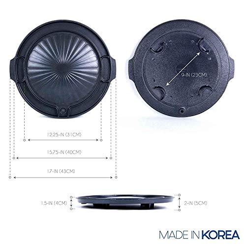 COOKKING - Master Grill Pan, Korean Traditional BBQ Grill Pan - Stovetop Nonstick Indoor/Outdoor Smokeless BBQ Cast Aluminum Grill Pan, Made in Korea - style: MasterGrill