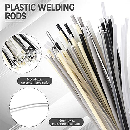 78 Pieces Plastic Welding Rods, 1/8 Inch Diameter (3mm) Round Sticks, PU PP ABS PE TPO PA PC 7 Types of Plastic Welding Repair Rods Strips Kit for Car Bumpers Daily Repair, 7.9 Inch