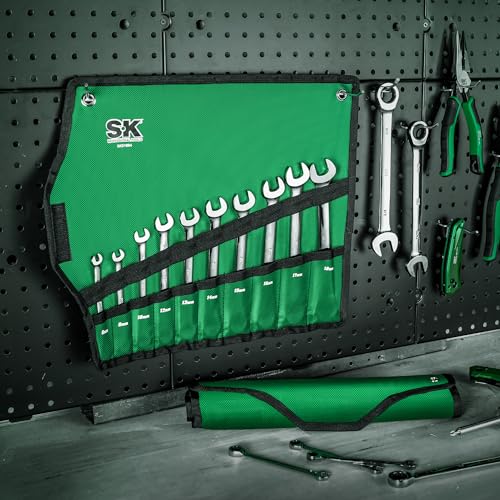 SK Ratcheting Wrench Set, Combination Wrench Set, 20-Piece, SAE 1/4" to 3/4", Metric 6 to 18mm, 72-Tooth, Premium CR-V Construction, with Rolling Pouch - size: 20-Piece, SAE 1/4" to 3/4", Metric 6 to 18mm