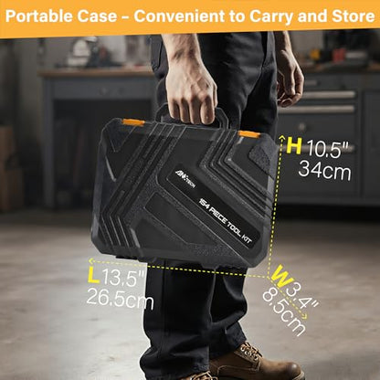 Drill Set, Tool Kit with 8V Power Cordless Drill, Household Repair Tool for Men Women, 154 Piece for Home, Car, Garage, Portable Toolbox Storage Case