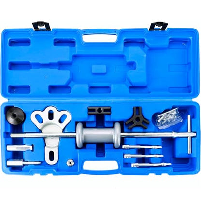 DASBET 17PCS Slide Hammer Puller Set | 2/3 Jaw Sliding Hammer Bearing Puller Kit Dent Hub Gear Puller Remover Set, 9-Way Internal External Puller Hub Puller