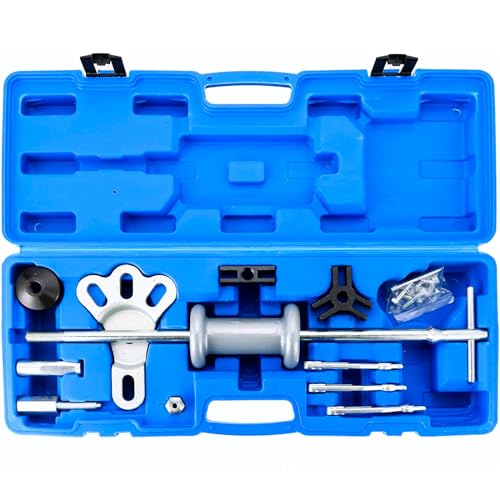 DASBET 17PCS Slide Hammer Puller Set | 2/3 Jaw Sliding Hammer Bearing Puller Kit Dent Hub Gear Puller Remover Set, 9-Way Internal External Puller Hub Puller