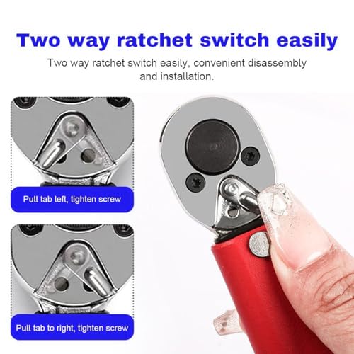 1/4 inch Drive Click Torque Wrench, Drive Torque Wrench Set, Dual-Direction Adjustable Torque Wrench Repair Tool Kit for Bike, Motos, Car Repair Maintenance Black