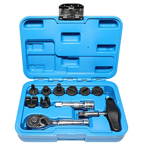 DPTOOL 11-Piece Oil Drain Plug Removal Kit Compatible with GM VW Ford Mercedes Audi BMW Chrysler Lincoln Volvo Mazda with Ratchet Wrench Replace 090-999 DPR350 - size: 11PC