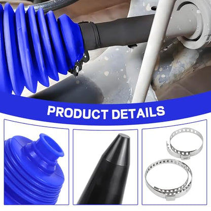 Wuyaoyao 13PCS CV Axle Boot Repair Kit, 2PCS Silicone CV Boot with 4 Stainless Steel Clamps & 6 Cable Ties & Expander Tool, Waterproof Dustproof CVs Joint Boots Kit, Universal Car Accessories (Blue) - color: Blue