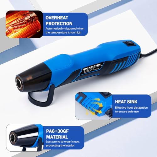 350W Mini Heat Gun Kit with 300pcs Waterproof Solder Seal Wire Connectors & 3:1 Heat Shrink Tubing, Dual-Temp 482°F/752°F (250°C & 400°C) Fast Heating for Automotive, Marine, Wiring Repair 10-26 AWG - size: 300