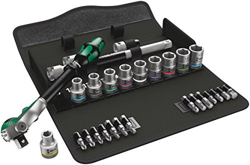 Wera 05004076001 8100 SC 6 Zyklop Metric Speed Ratchet Set, 25 Piece, 1/2" Drive