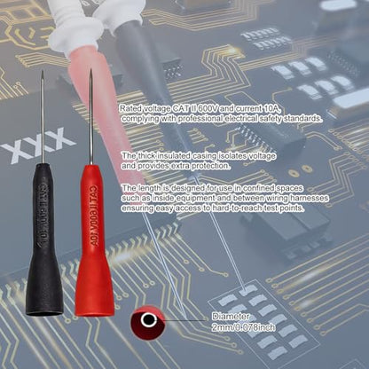 Multimeter Leads Kit, 49-Inch Silicone Test Leads, CAT III 1000V 20A | Premium probe accessories; gold-plated tips; alligator clips; 0.8 mm back probes; fits Fluke, AstroAI and Klein meters
