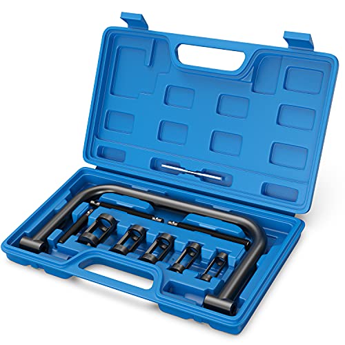 MOSTPLUS Valve Spring Compressor, 10 Piece Spring Clamp Tool Kit with C Clamp, Collet Pusher Adapters, Extension Rods, and Lever for Car, Van, Motorcycle, Small Engine Vehicle Equipment