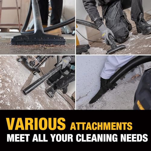 DEWALT STEALTHSONIC 5 Gallon Shop Vacuum Wet and Dry, 4 Peak HP, DXV05S-QT | Powerful Suction & Portable Shop Vac with Attachments, Ultra Quiet Wet Dry Vacuum for Home, Garage, Car, Workshop, Jobsite - size: 5 Gallon (1 Dust Bag)