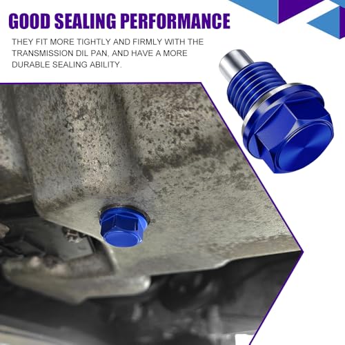 M14×1.5 Magnetic Oil Drain Plug, Transmission Oil Plug, Oil Pan Sump Drain Nut Bolt Screw Repair Kit, Car Magnetic Oil Drain Plug Removal Tool for Honda, Mazda, Suzuki, Jeep, Odyssey - color: Blue