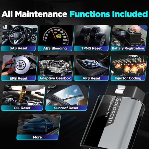 KINGBOLEN Soloscan for BMW/Mini/Rolls-Royce OBD2 Scanner Bluetooth, Bidirectional Test Diagnostic Scan Tool with All Resets, Full Systems Car Code Reader for Android & iOS, No Subscription Fees
