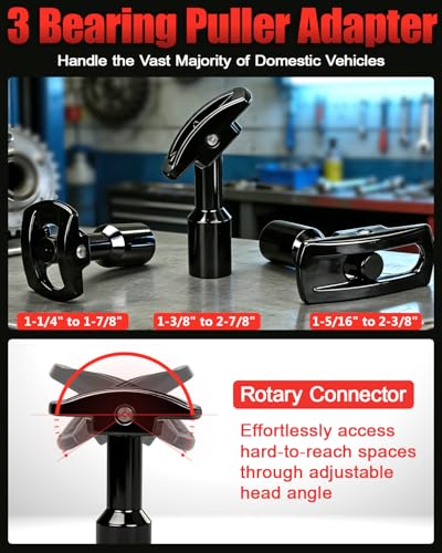 8 Piece Slide Hammer Puller and Rear Axle Bearing Removal Tool, Axle Seal and Bearing Remover Set with Slide Hammer Yoke and 3 Rear Axle Puller Adapters