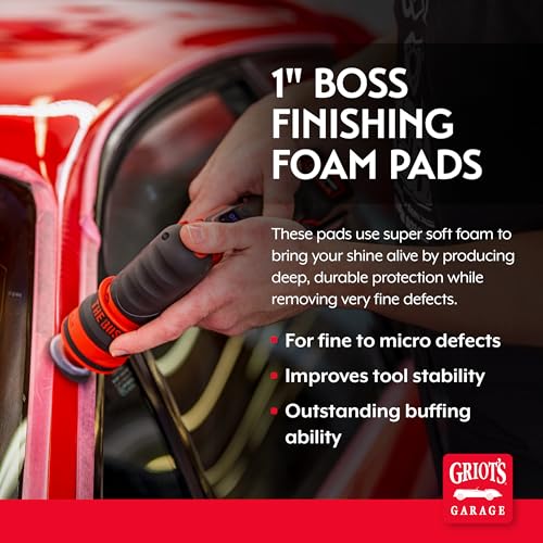 Griot's Garage BOSS 1” Finishing Foam Pads for Car Polishing and Detailing, Buffing Pads for Light Scratch Removal, Auto Wax, and Sealant Application, Set of 6 - size: 1 Inch Pads (Set of 6)
