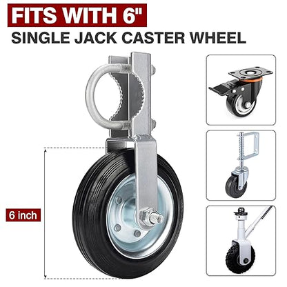 Jack Wheel Chock, Heavy Duty Reinforced Rubber Jack Caster Wheel Dock for Caravans and Trailers, Wheel Chock Stabilizer Wheel Stopper for 6 Inch Jockey Wheels - color: Small - Single Wheel