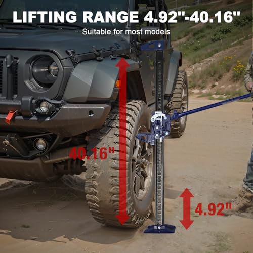 Big RED ATR6501UR Torin 48" Ratcheting Off Road Utility Farm Jack: 3 Ton (6,000 lb) Capacity, Blue - size: 48 inch Blue