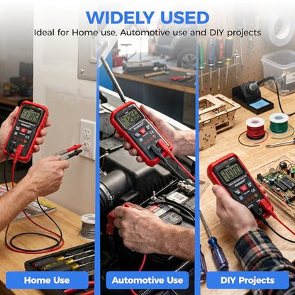 Premium True RMS Multimeter Tester, Digital Multimeter Auto Ranging | 4000 Counts, NCV, Smart Digital Multimeter Voltage Tester for AC/DC, Resistance, Continuity for Home, DIY and Automotive Use