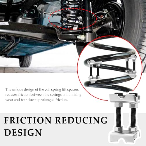 4PCS Coil Spring Spacer,2 Way Adjustable Coil Spring Compressor Tool Keep Springs Aligned & Shock Absorber,Automotive Strut Spring Compressor Suitable for Cars,SUVs,Trucks (4PCS)