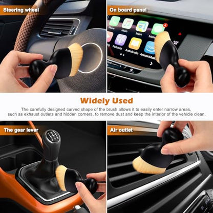 Car Interior Duster Detailing Brush Set Cleaning Gel Kit, Soft Microfiber Towels Dash Vent Dusting Car Slime Putty Detailing Brushes Accessories Tools for Car Decoration Auto Truck SUV RV
