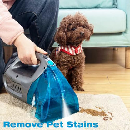 Hausmeister Hydroflex Carpet Cleaner Machine, Upholstery Cleaner Machine for Couch, Car Seats & Pet Stains, 500W Powerful Handheld Deep Cleaner with 3 Brush Heads (Machine + 0 solution) - size: Machine + 0 solution