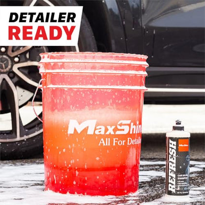 Maxshine 5 Gallon Universal Detailing Bucket – Car Wash Bucket for Scratch-Free Washing – Garage Storage & Auto Detailing Tool Holder – Holds Soap, Foam Cannon, Brushes, Microfiber Towels (Green) - color: 5g Bucket (Green)