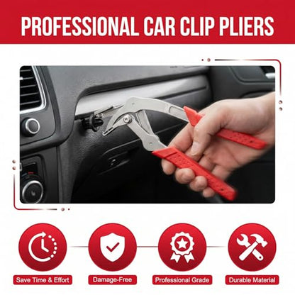 Spring‑Loaded Clip Pliers, Automotive Fastener Removal Tool for Car Repair