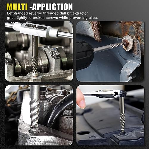TOPEC Screw Extractor and Left Hand Drill Bit Set - 18 Piece Easy Out Bolt Extractor Kit for Removing Damaged Screws, Broken Bolts, Studs - size: 18 Piece