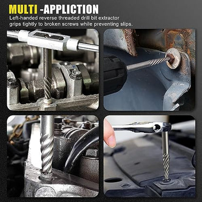 TOPEC Screw Extractor and Left Hand Drill Bit Set - 18 Piece Easy Out Bolt Extractor Kit for Removing Damaged Screws, Broken Bolts, Studs - size: 18 Piece