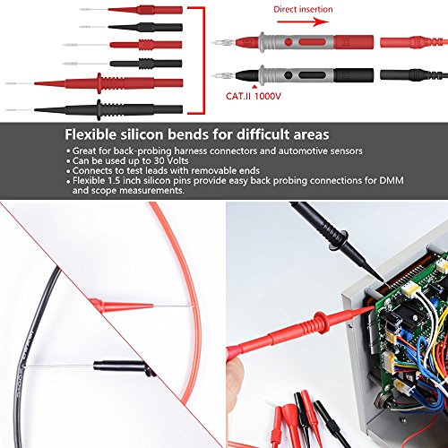 22 in 1 Multimeter Test Leads Set with Electrical Alligator Clips and Soft Silicone Probes