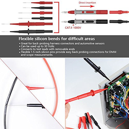 22 in 1 Multimeter Test Leads Set with Electrical Alligator Clips and Soft Silicone Probes