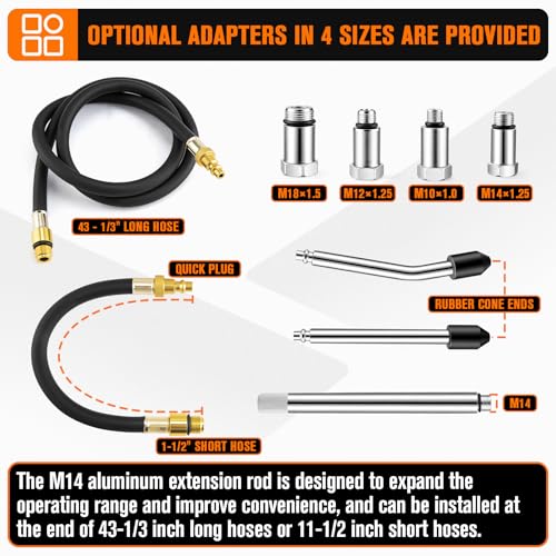Cylinder Leak Down Tester Kit with Extension Rod for Gasoline Engines – Automotive Compression Leakage Tester for Cars, Trucks, Motorcycles, Pressure Check, Leakage Rate Test