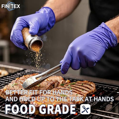 FINITEX Ice Blue Nitrile Exam Gloves - Powder-free, 1000 PCS Medical & Home Cleaning Gloves - size: X-Large (Pack of 1000)