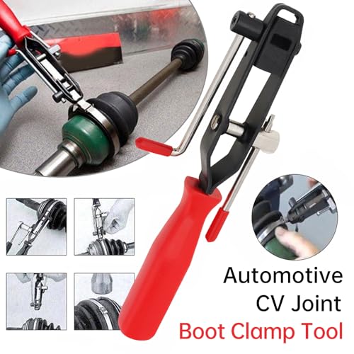 For Auto/ATV CV Joint Axle Boot Clamps Tool with CV Boot Clamps Kit, Joint Banding Boots Axle Clamp pliers & 10 pcs Adjustable Drive Shaft Crimp Bands for Most Cars