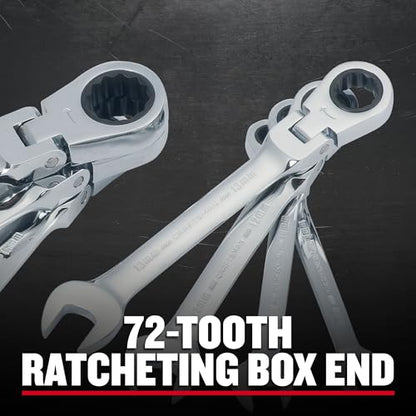 CRAFTSMAN Ratchet Set, 72-Tooth, 180 Degree Flexi Head Design, Solid Chrome Finish (CMMT87009), 7 Count (Pack of 6) - size: 7 Count (Pack of 6)