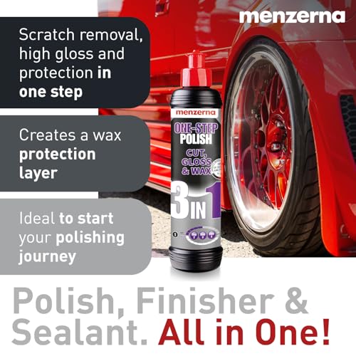menzerna 3in1 Polishing Set – One-Step Polish (8oz) + Drill Machine Adapter + Medium Cut Pad | Polish Your Car with a Cordless Drill - style: Adapter Set