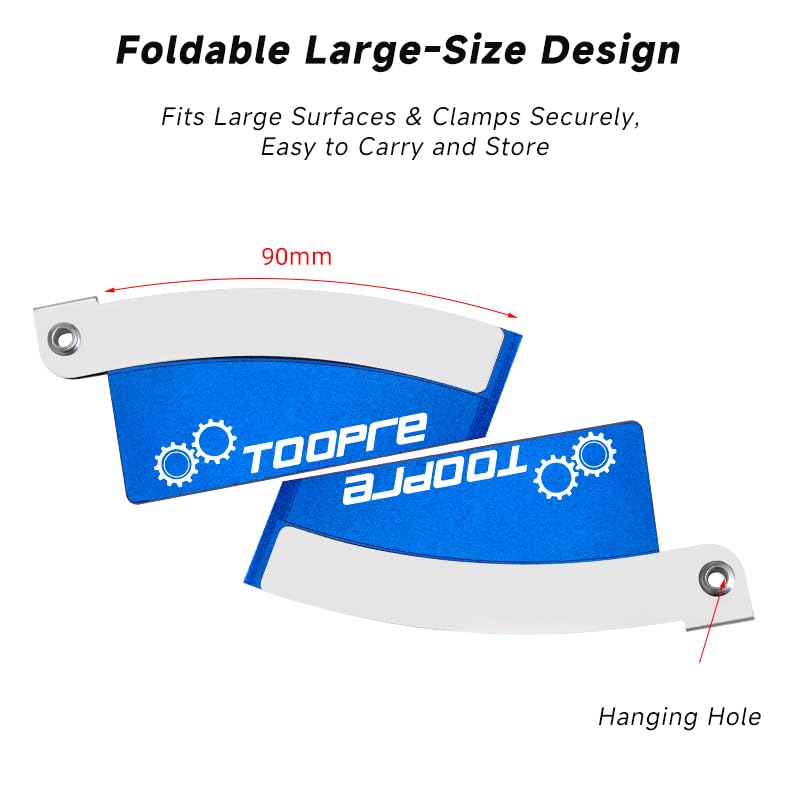 Bike Brake Pad & Rotor Alignment Tool for Hydraulic Disc Brakes, CNC Aluminum Alloy + 304 Stainless Steel, Foldable Design, Caliper Adjustment Tool, Blue