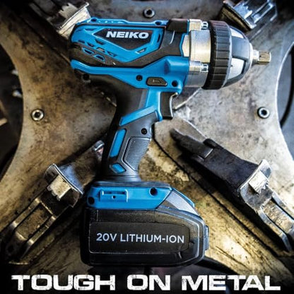 Neiko 10878A 1/2-Inch-Drive High-Torque Cordless Electric Impact-Wrench Kit with 20-Volt Lithium-Ion Charging Battery and 4 1/2-Inch-Drive Sockets - style: 1/2" Impact Wrench