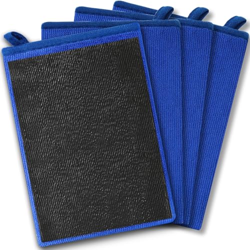 Clay Mitt Auto Detailing 4 Pack, Fine Grade Microfiber Car Clay Bar Mitt, DIY Detail Tool & Kit Car Detailing Alternative (Blue) - color: Blue, size: 4 Pack