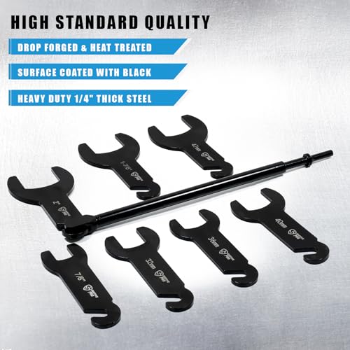 SMOTIVEPRO Pneumatic Fan Clutch Wrench Set, 8Pcs, 7/8"-2" - size: 8Pcs Fan Clutch Wrench Set w/ Pneumatic Bar