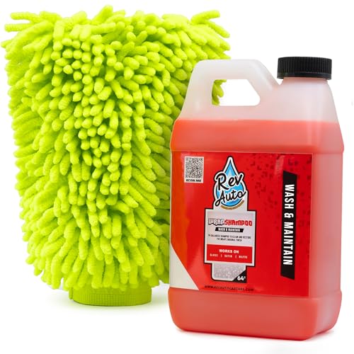 Rev Auto Vinyl Wrap Car Wash Soap Kit - Includes 64oz Car Wash Soap For Vinyl Wrap & Microfiber Wash Mitt | Works in Foam Cannon & Bucket Washes | pH-Balanced, Safe For All Finishes - size: 64 Fl Oz (Pack of 1)